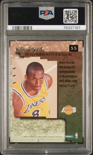 1996 Skybox Premium Kobe Bryant Rookie Card #55 PSA 10 back
