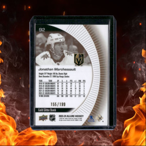 2023-24 Upper Deck Allure Jonathan Marchessault Gold Glitter Bomb 155/199 #92 back