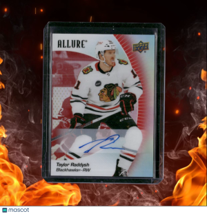 2023-24 Upper Deck Allure Taylor Raddysh Red Rainbow Rookie Auto #88 front