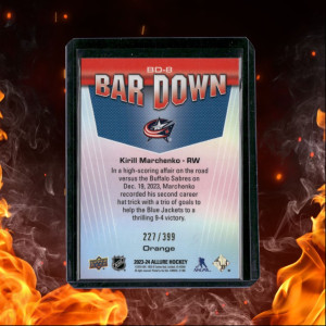 2023-24 Upper Deck Allure Kirill Marchenko Bar Down - Orange Rookie 227/399 back
