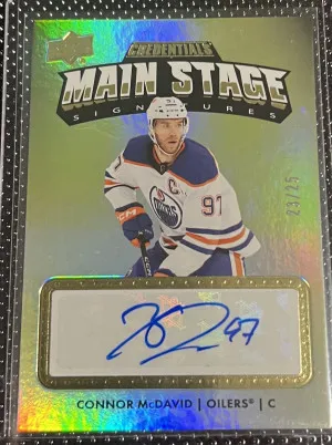 Connor McDavid Credentials Main Stage Auto /25 front