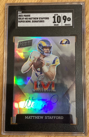2022 Panini Matthew Stafford Super Bowl Signature SGC 9 Auto 10 front