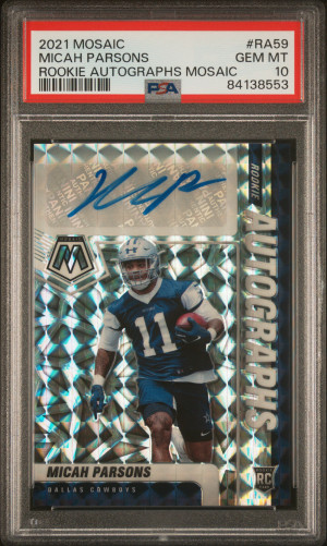 2021 Panini Mosaic Rookie Autographs Mosaic Micah Parsons Rookie Autographs Mosaic front