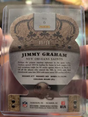 2014 Crown Royal Football Jimmy Graham pink sp /10 back