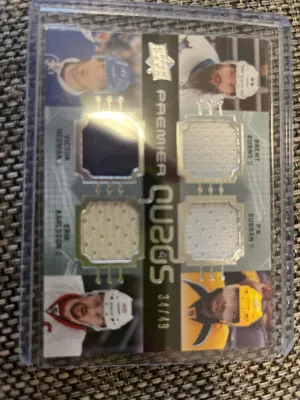 Brent Burns, Victor Hedman, P.K. Subban, And Erik Karllson Jersey Card front