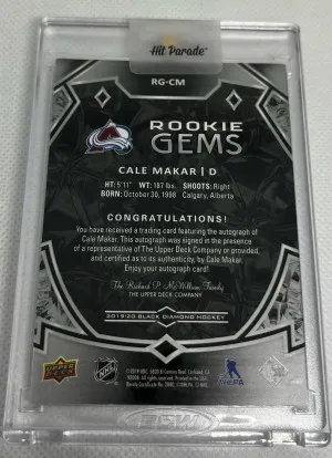 2019 Cale Makar Rookie Gems Auto /99 back