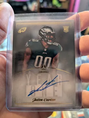 2023 Luminance Jalen Carter Year One on card auto front