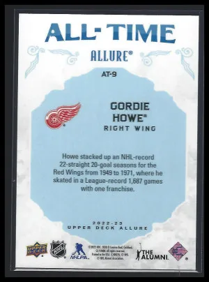 2022-23 Upper Deck Allure #AT-9 Gordie Howe All-Time Allure back
