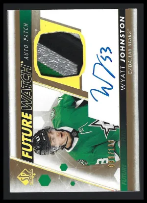 2022-23 Wyatt Johnston Future Watch Patch Auto /100 front