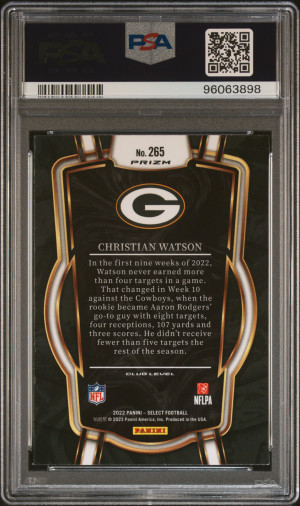 2022 Panini Select Rookie Christian Watson Cosmic Prizm POP 6 back
