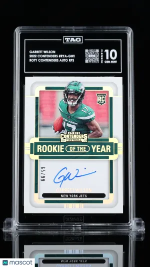 2022 Panini Contenders Garrett Wilson ROTY AUTO /99 #RYA-GWI TAG 10 front