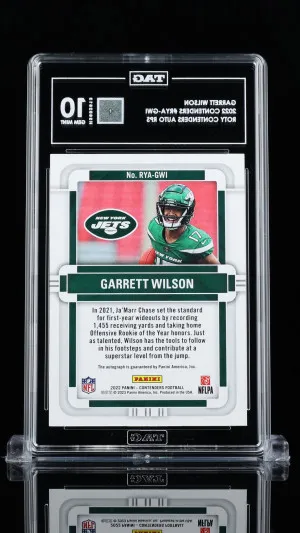 2022 Panini Contenders Garrett Wilson ROTY AUTO /99 #RYA-GWI TAG 10 back