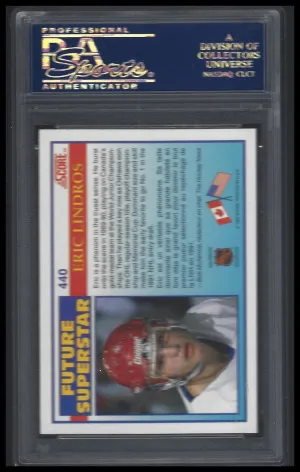 1990 Eric Lindros Score Future Superstar Auto PSA/DNA Certified back