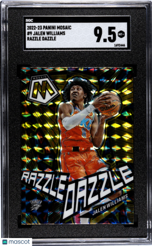 2022-23 Panini Mosaic Jalen Williams Razzle Dazzle Case Hit Rookie #9 SGC 9.5 front