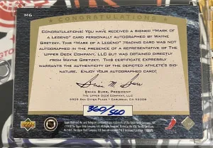 Wayne Gretzky Marks Of A Legend Auto /560 back