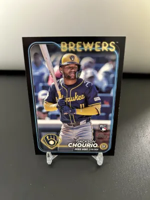 2024 Topps Update Jackson Chourio 59/74 RC Black Border Parallel SP #US155 Debut front