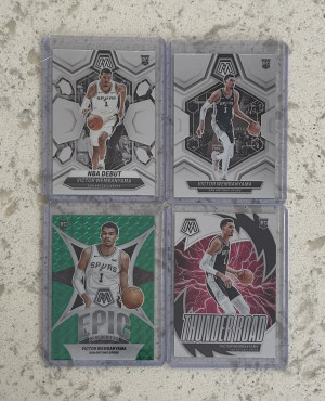 2023-24 Panini Mosaic Victor Wembanyama RC Lot - Base, Parallels and Inserts front