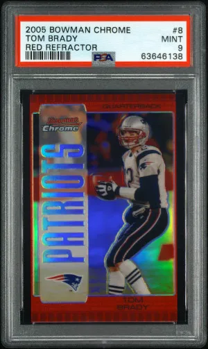 2005 Bowman Chrome Tom Brady Red Refractor front