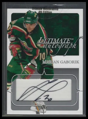 2004 Marian Gaborik Ultimate Memorabilia 4th Edition In The Game front