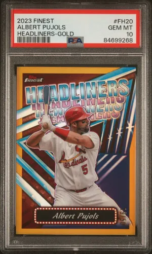 2023 Topps Finest Finest Headliners Albert Pujols Headliners-Gold front
