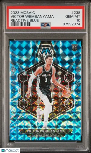 2023 Panini Mosaic Reactive Blue Victor Wembanyama #238 Rookie PSA 10 front