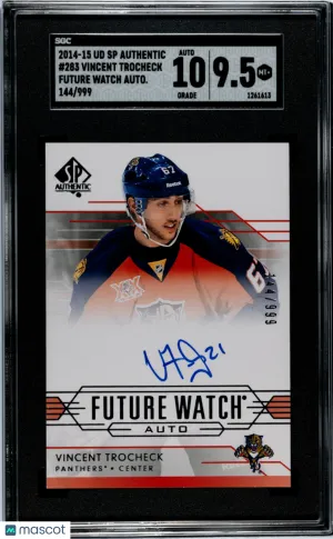 2014-15 Upper Deck SP Authentic Vincent Trocheck #283 Future Watch Auto SGC 9.5 front