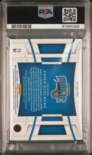 2022 Panini National Treasures Rookie Jumbo Materials Paolo Banchero back