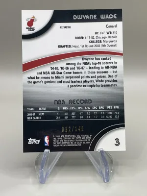 2008 Topps Finest Dwyane Wade Green Refractor /149 🔥 back