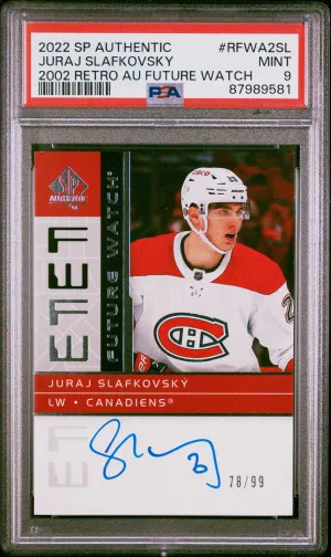 2022 Sp Authentic 2002-2003 Retro Autograph Future Watch Juraj Slafkovsky front