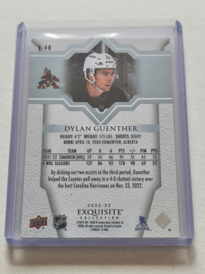 2022-23 UD Ice Dylan Guenther #R-48 Exquisite /199 back