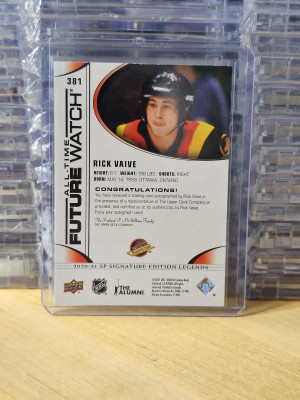 2020/21 Upper Deck SP Signature Edition Legends All-time Future Watch Gold Rick Vaive 07/10 back