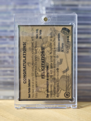 1995/96 Parkhurst Parkie Bobby Orr Autograph Hand Numbered 484/500 SR2 back