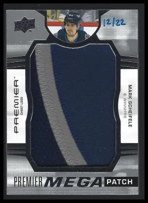 2021-22 Upper Deck Premier - Premier Mega Patch Chest Logos #PMP-MS Mark Scheifele /22 front