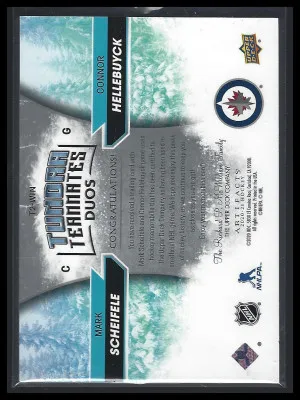 2013-14 Upper Deck Artifacts Tundra Teammates Duos Scheifele Hellebuyck /249 back