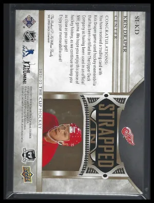 2021-22 Upper Deck The Cup Strapped In Gold 8/15 Kris Draper back