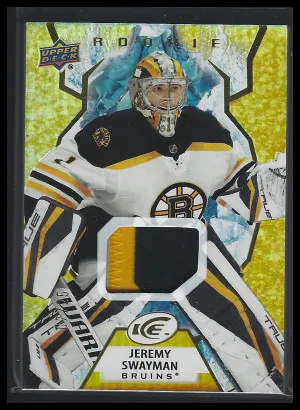 2021-22 Upper Deck Ice - Rookie Jersey Relics #141 Jeremy Swayman /25 front
