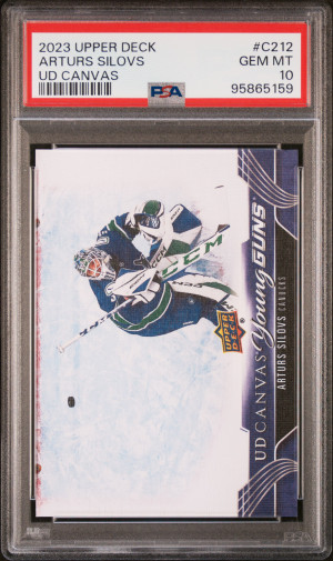 2023 Upper Deck Ud Young Guns Canvas Arturs Silovs PSA 10 front