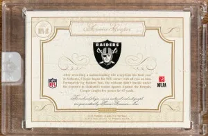 2015 Panini Flawless - Rookie Patches Autographs Red - Amari Cooper RPA /15 RARE back
