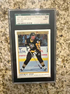 1990 Jaromir Jagr O-Pee-Chee Premier Rookie Card front