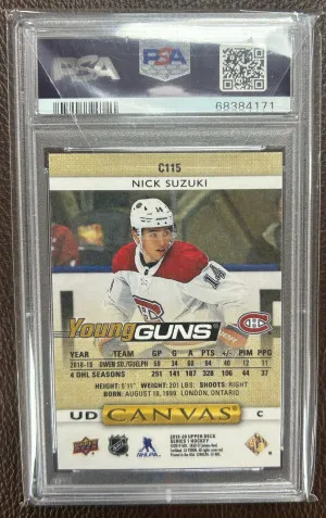 2019-20 Upper Deck Young Guns Canvas Nick Suzuki PSA 10 back