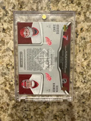 Chris Osgood Dominik Hasek Dual Inked Sweaters Auto /50 back