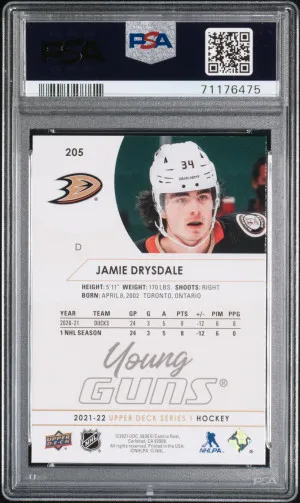 2021-2022 Upper Deck Jamie Drysdale Silver Foil back