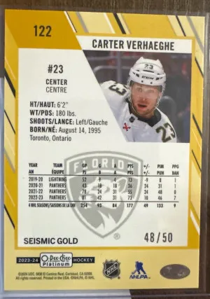 Carter Verhaeghe Seismic Gold 48/50 back