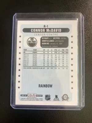 Connor McDavid 21-22 OPC Platinum Retro Rainbow back