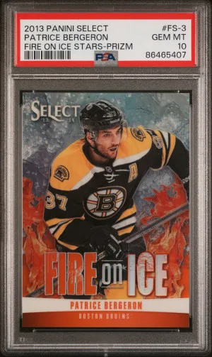 2013 Panini Select Fire On Ice Stars Patrice Bergeron Fire On Ice Stars-Prizm front
