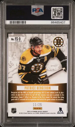 2013 Panini Select Fire On Ice Stars Patrice Bergeron Fire On Ice Stars-Prizm back