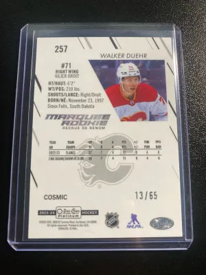 Walker Duehr 23-24 OPC Platinum Cosmic Rookie /65 back