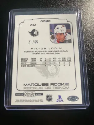 Viktor Lodin 22-23 OPC Platinum Cosmic Rookie /65 back