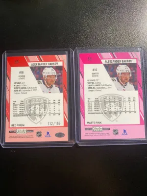 Aleksander Barkov 23-24 OPC Platinum Matte Pink & Red Prism /199 (2-Card Lot) back