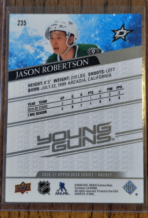 2020-21 UD Series 2 Jason Robertson YG back
